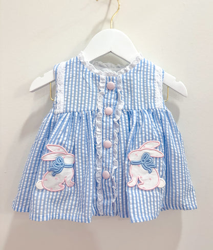 RTS: Hop Little Bunnies Girl Diaper Set **Dress Length 5T-6T!**