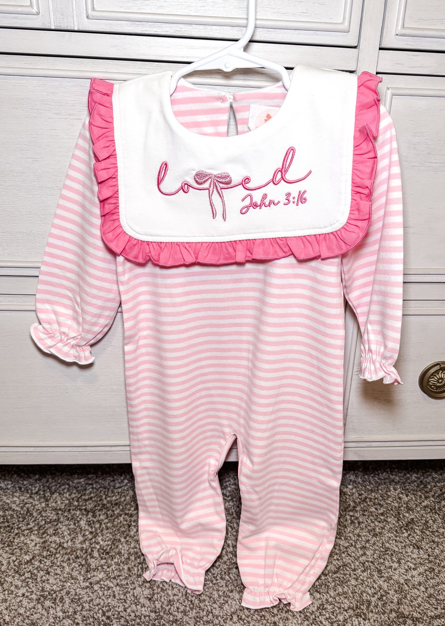 RTS: John 3:16 Girl Romper