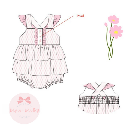 PO16: Bitty Dot Floral + Pearls Girl Bubble