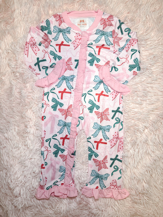 RTS: Girl’s Christmas Bows Zippy