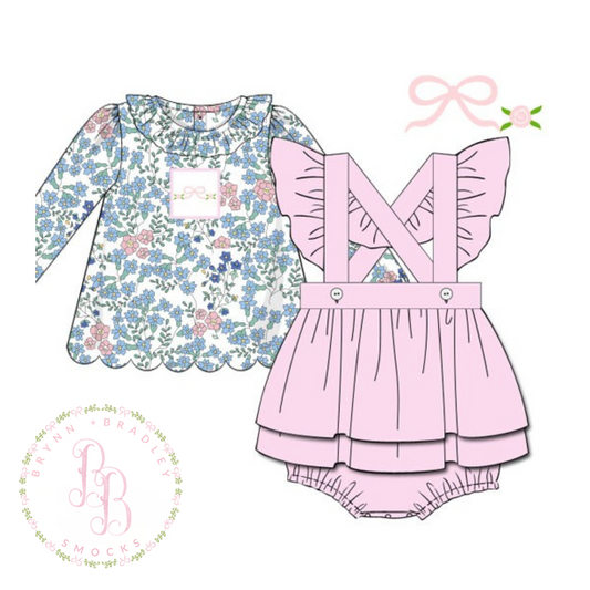 WS PO22: Bowtanical Vines Girl Skirted Bubble Set