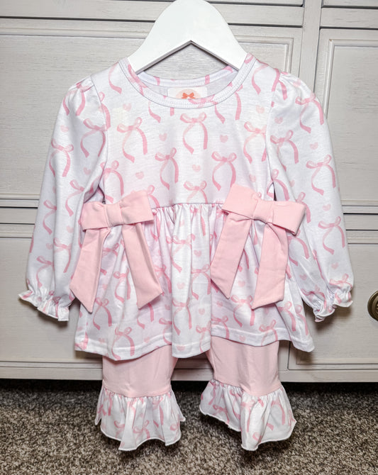 RTS: Hearts + Bows Girl Pants Set