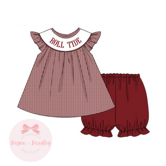 PO17: Crimson + White Gameday Girl Shorts Set