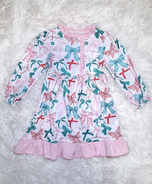 RTS: Girl’s Christmas Bows Nightgown