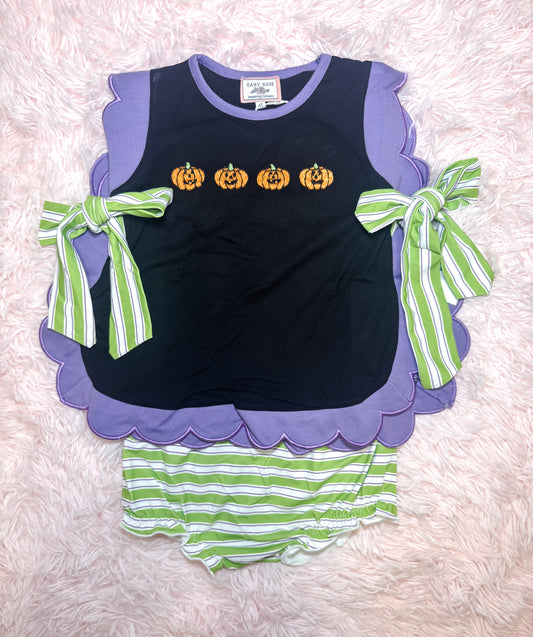 RTS: Girl’s Silly Jack-O-Lantern Diaper Set