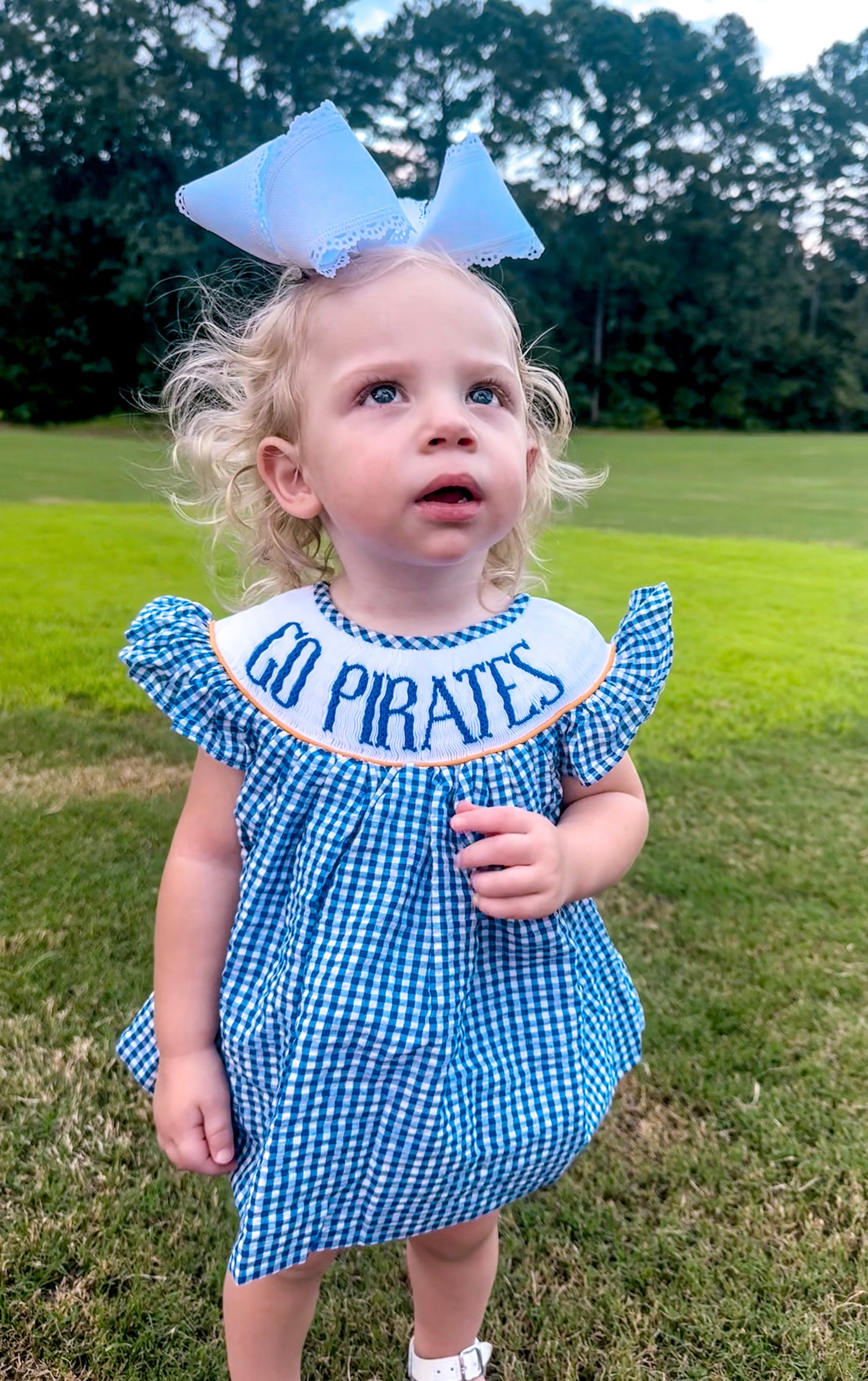 PO17: Royal Blue + Gold Gameday Girl Diaper Set