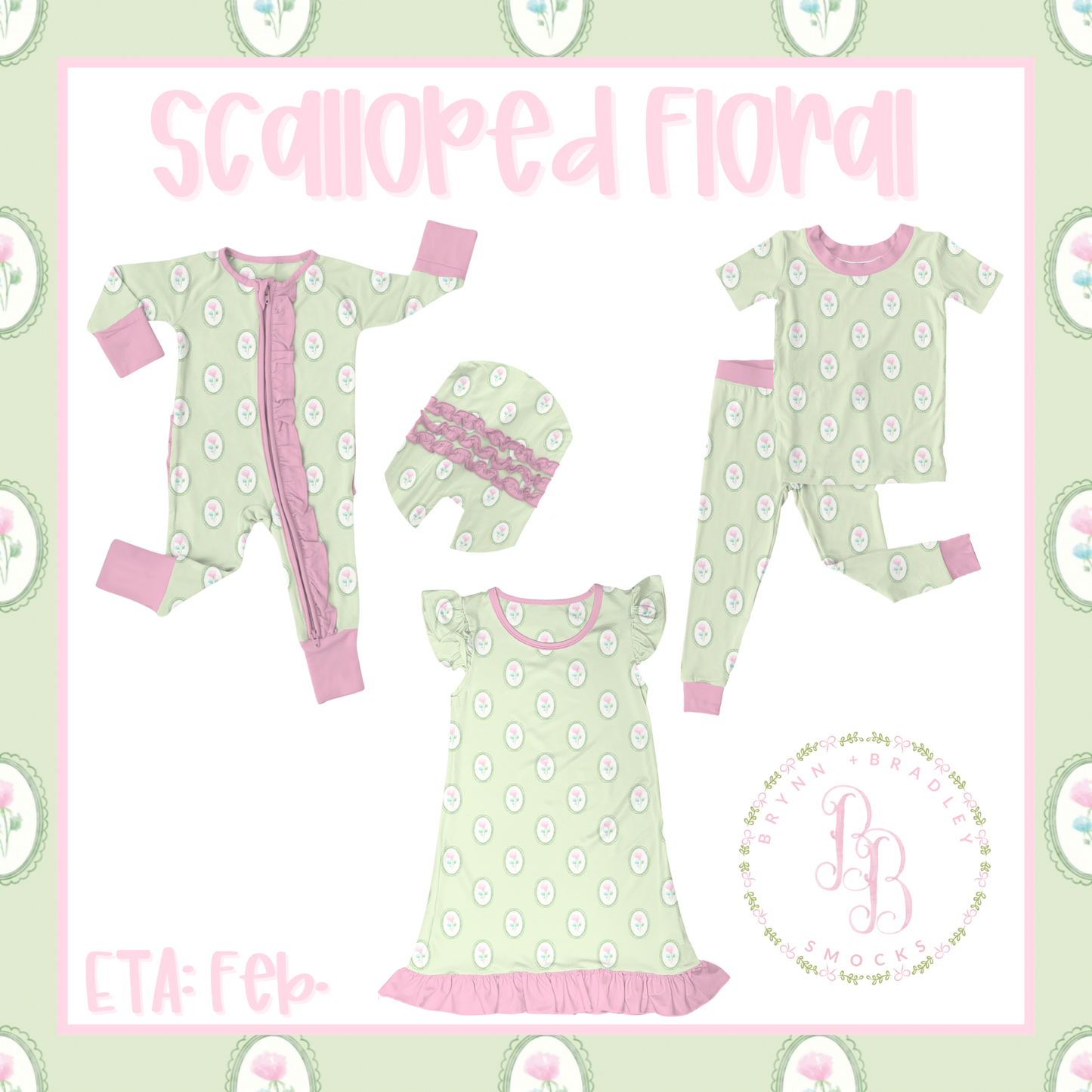 WS Preorder: Black Friday Bamboo: Scalloped Floral Collection- ETA: February