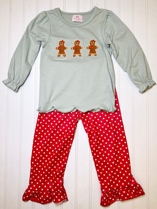 RTS: Girl’s Gingerbread Trio Pants Set