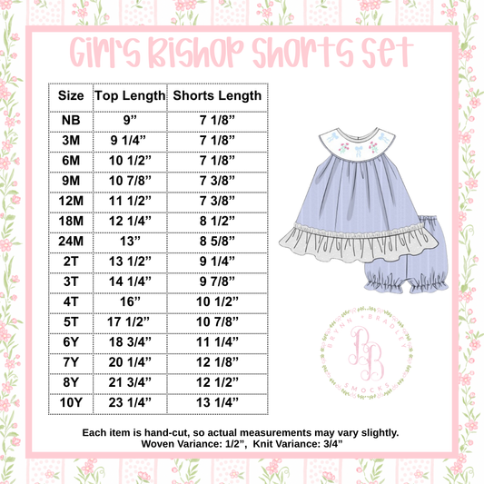 Girl Bishop Top/Traditional Shorts Set