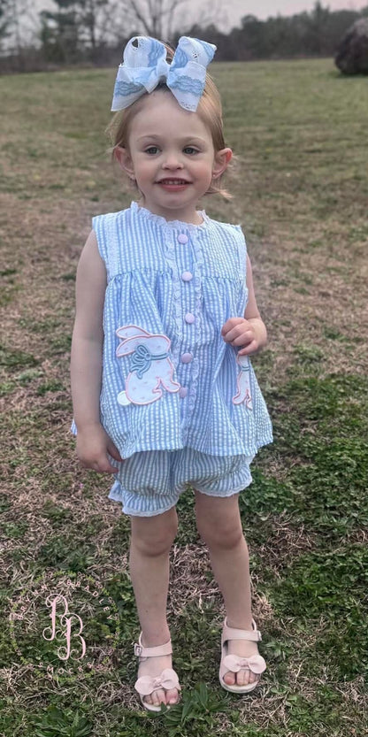 RTS: Hop Little Bunnies Girl Diaper Set **Dress Length 5T-6T!**