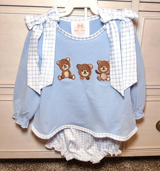 RTS: Teddy Trio Girl Diaper Set