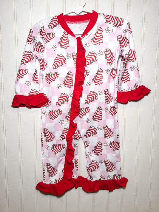 RTS: Girl Christmas Tree Cakes Ruffle Zippy