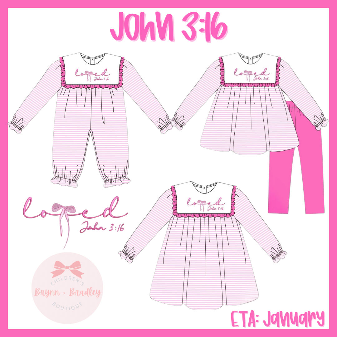 RTS: John 3:16 Girl Romper