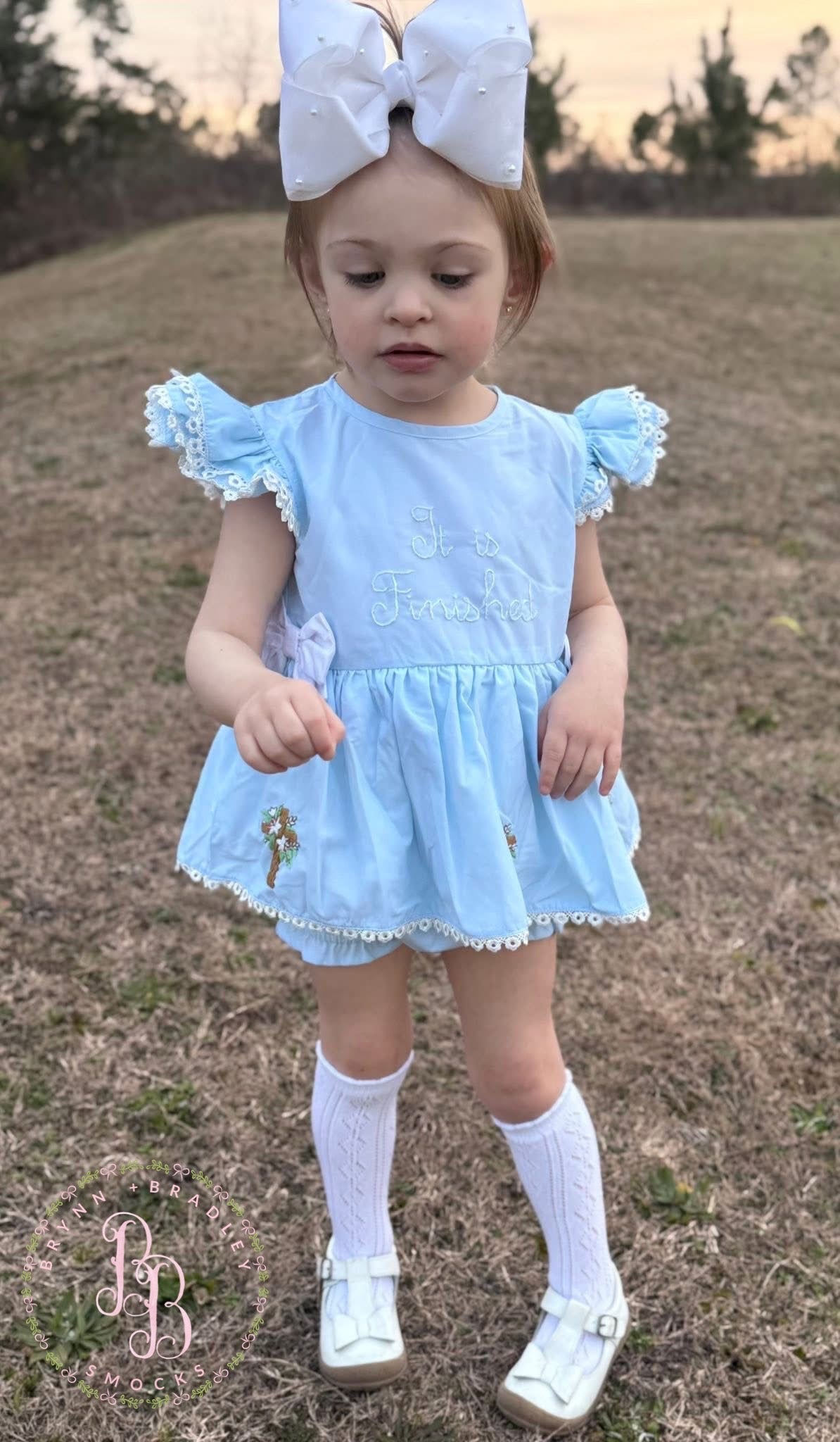 RTS: It Is Finished Girl Diaper Set **Dress Length 5T-6T!**