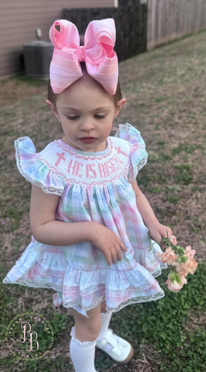 RTS: He is Risen Girl Diaper Set **Dress Length 5T-6T!**