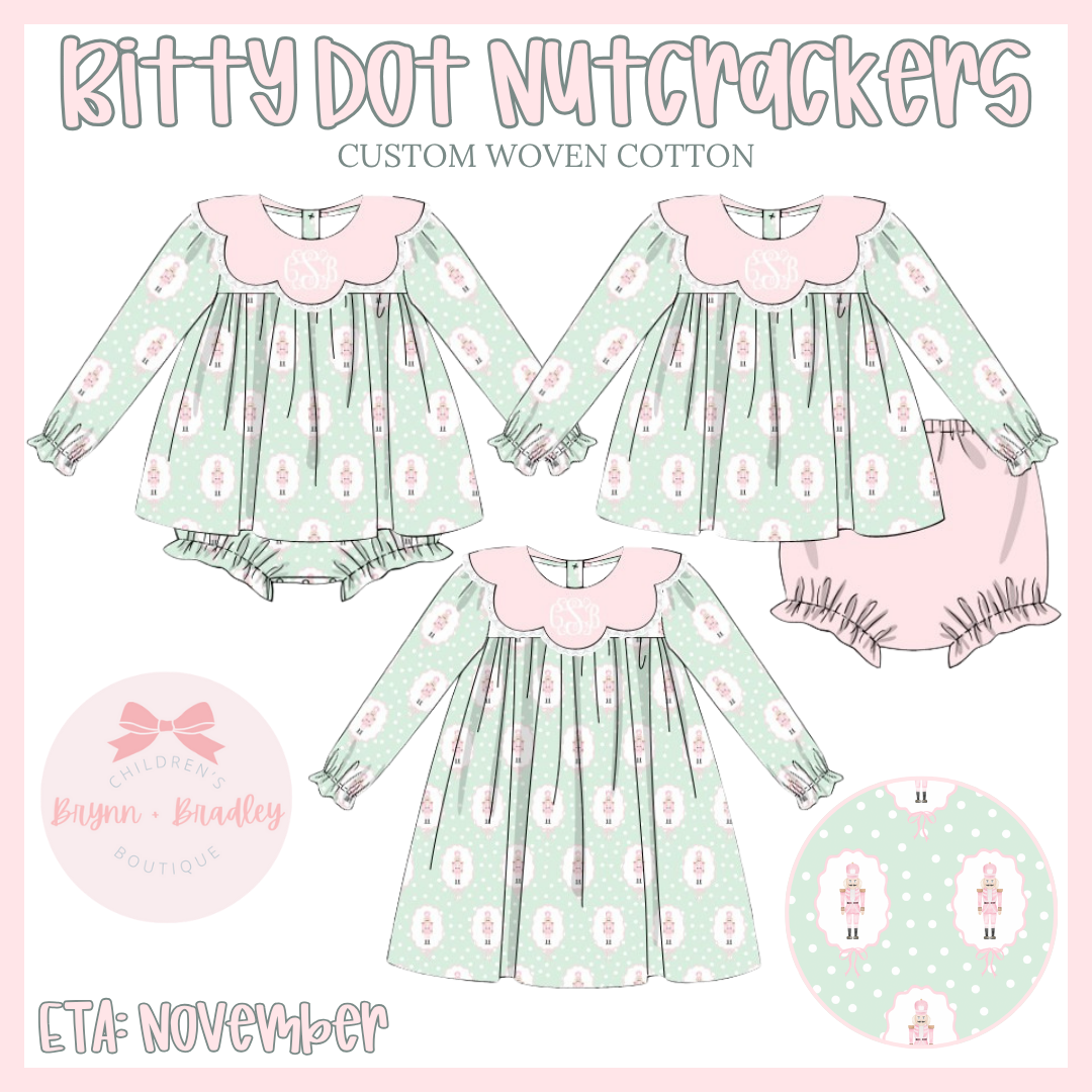 RTS: Girl’s Bitty Dot Nutcrackers Skirted Bubble
