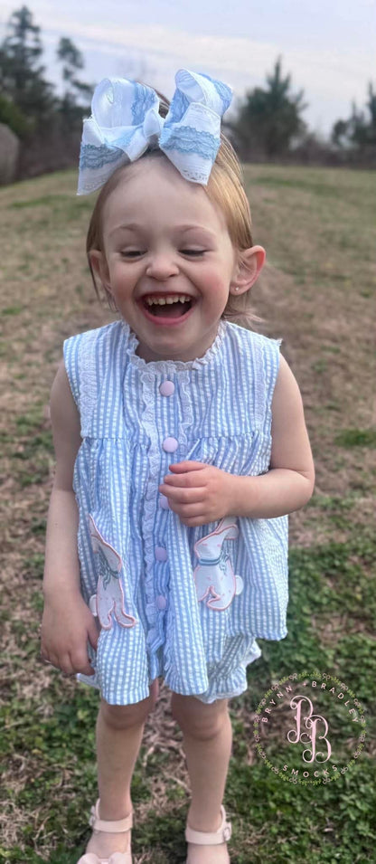 RTS: Hop Little Bunnies Girl Diaper Set **Dress Length 5T-6T!**