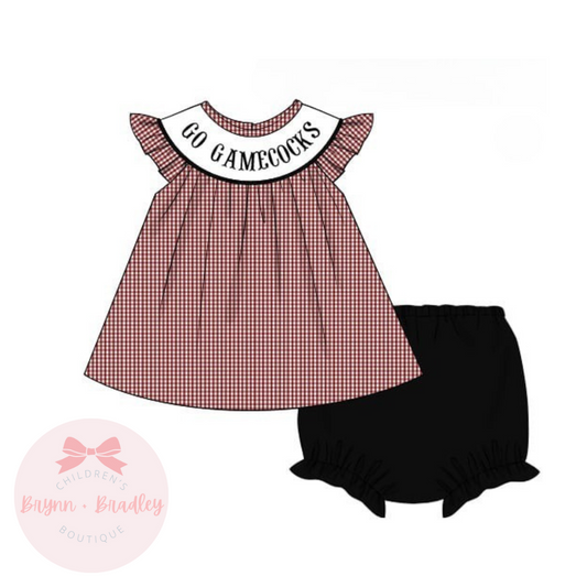 PO17: Garnet + Black Gameday Girl Diaper Set