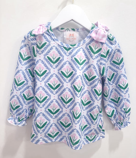 RTS: Girl’s Diamond Floral Trellis Diaper Set