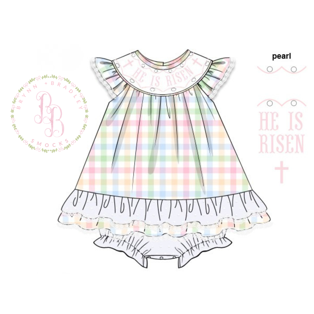 WS PO23: He is Risen Girl Skirted Bubble