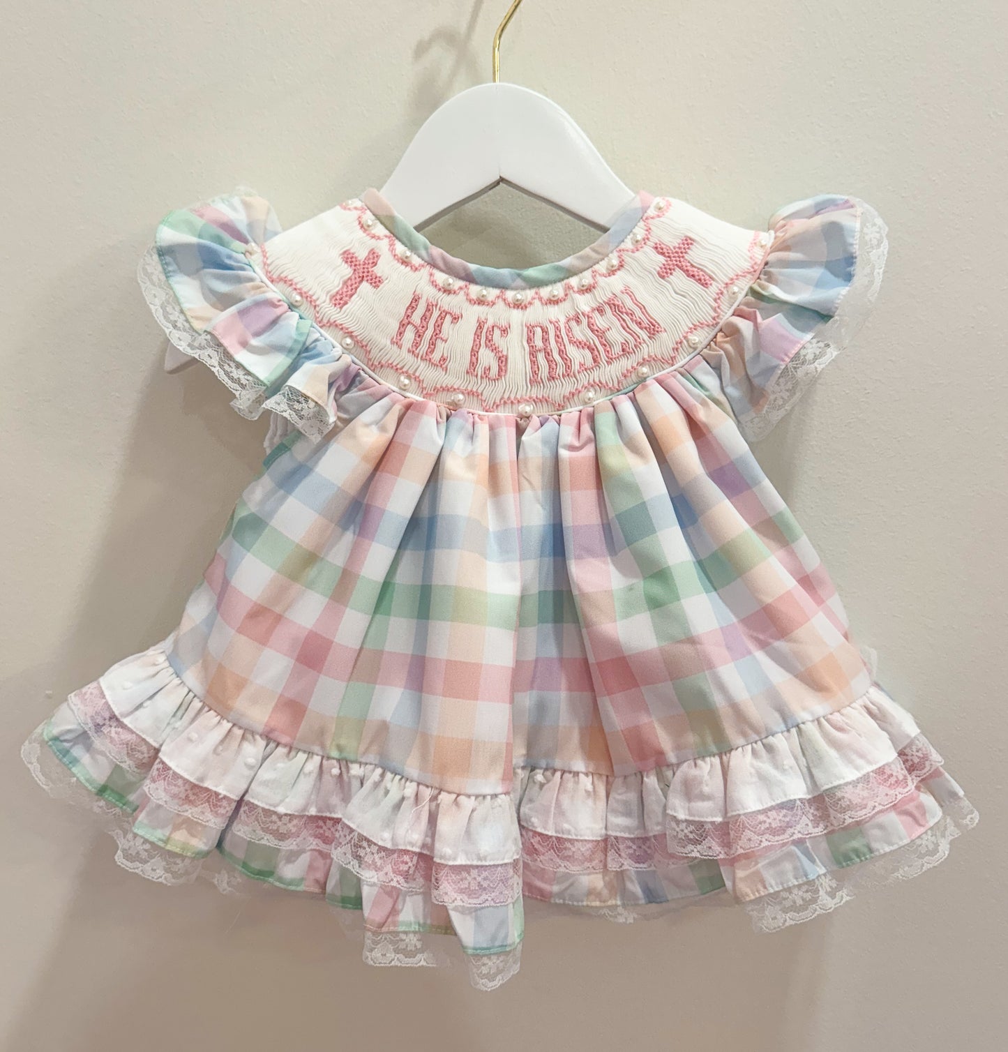 RTS: He is Risen Girl Diaper Set **Dress Length 5T-6T!**