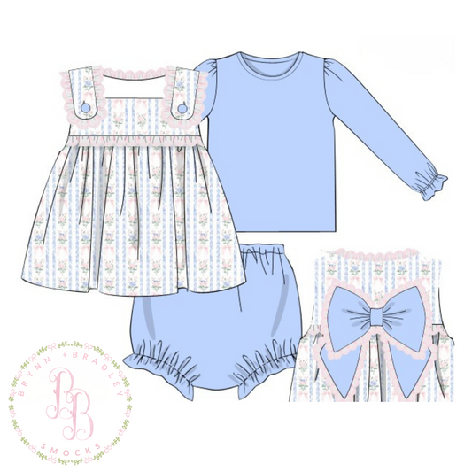 WS PO22: Bouquets + Bows Girl Diaper Set