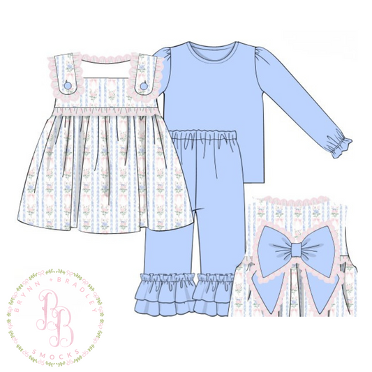 WS PO22: Bouquets + Bows Girl Pants Set