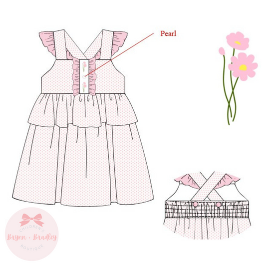 PO16: Bitty Dot Floral + Pearls Girl Dress