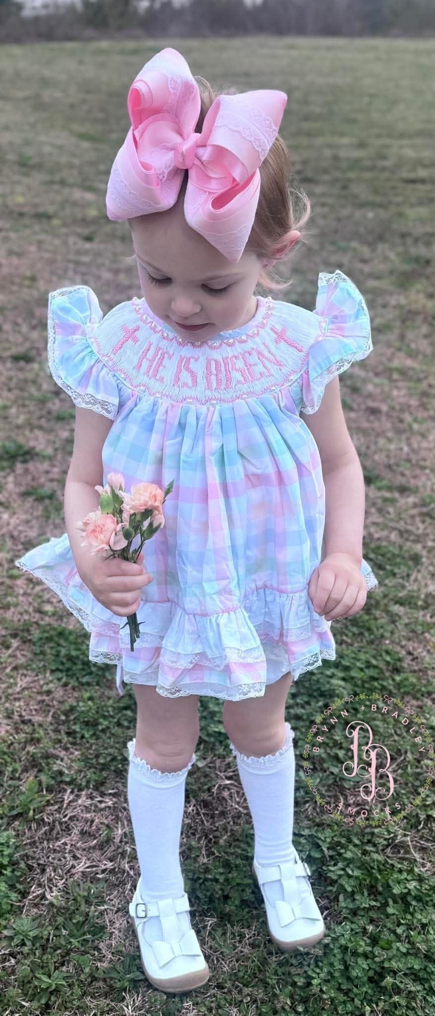 RTS: He is Risen Girl Diaper Set **Dress Length 5T-6T!**