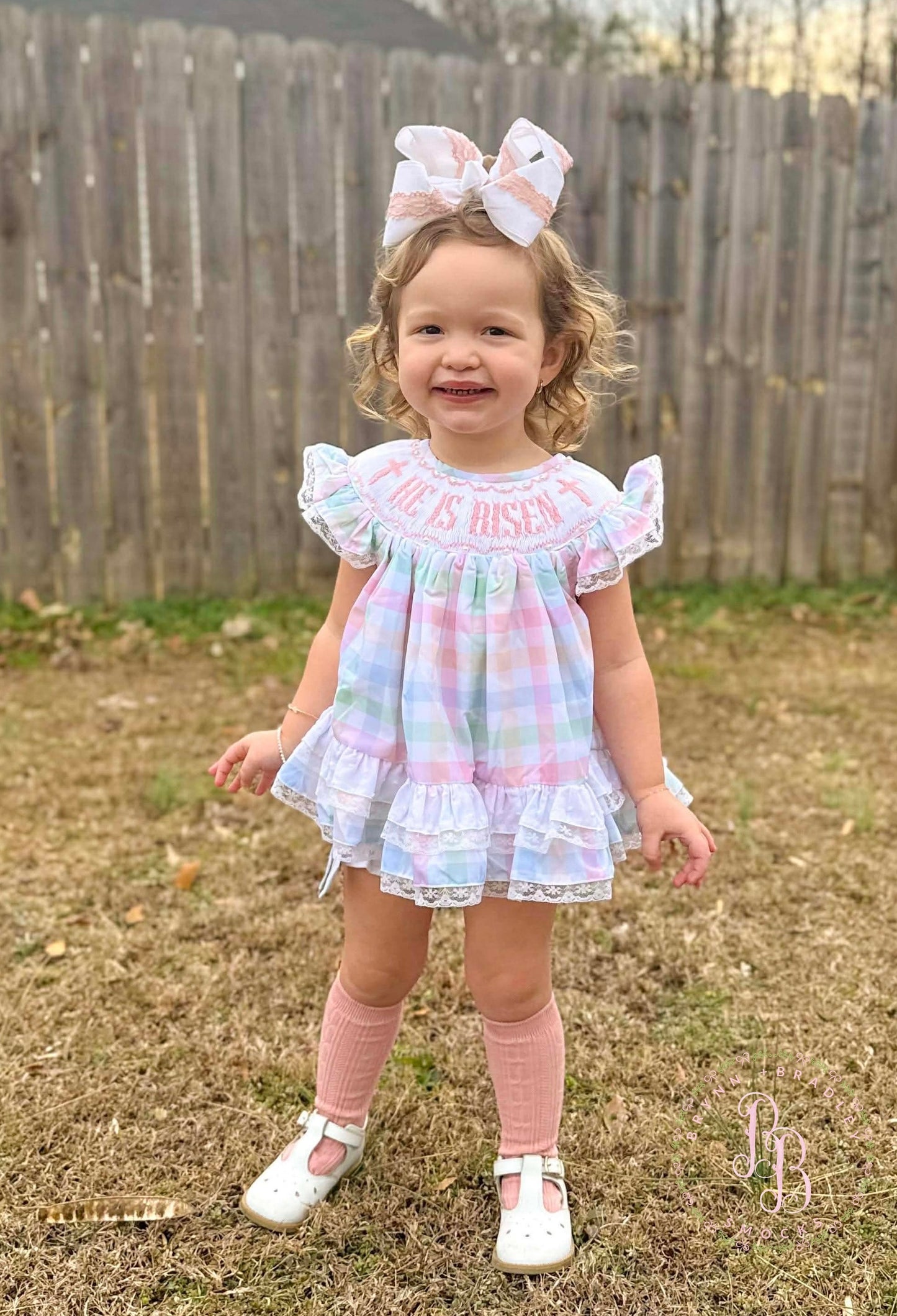 RTS: He is Risen Girl Diaper Set **Dress Length 5T-6T!**