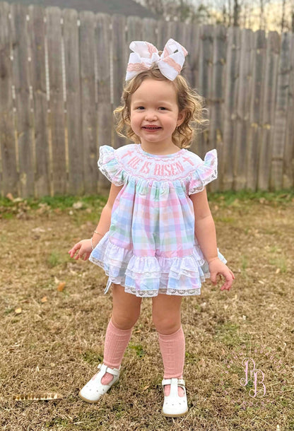 RTS: He is Risen Girl Diaper Set **Dress Length 5T-6T!**