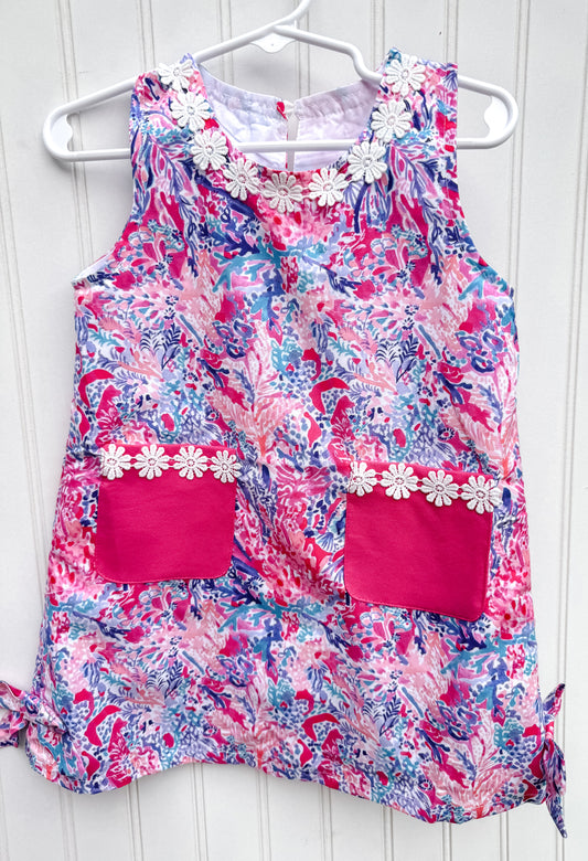 Girl’s Pink + Blue Lily Inspired Dress