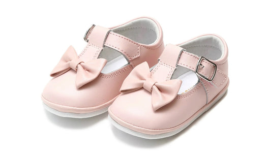 RTS: Minnie Bow Leather Mary Jane Shoe- Pink