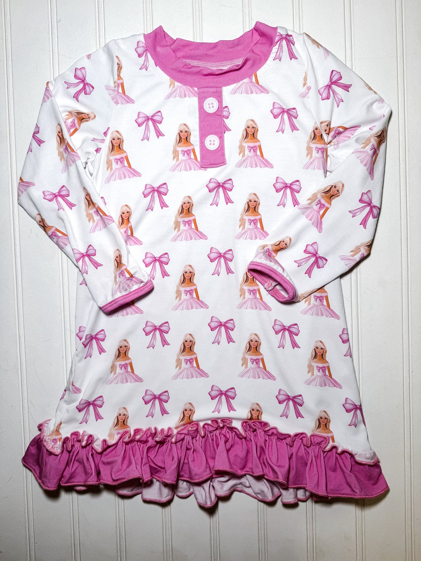 Girl’s Let’s Go Party Bamboo Ruffle Nightgown