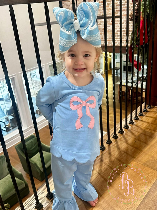 RTS: Girl’s Bow Sweatshirt Set