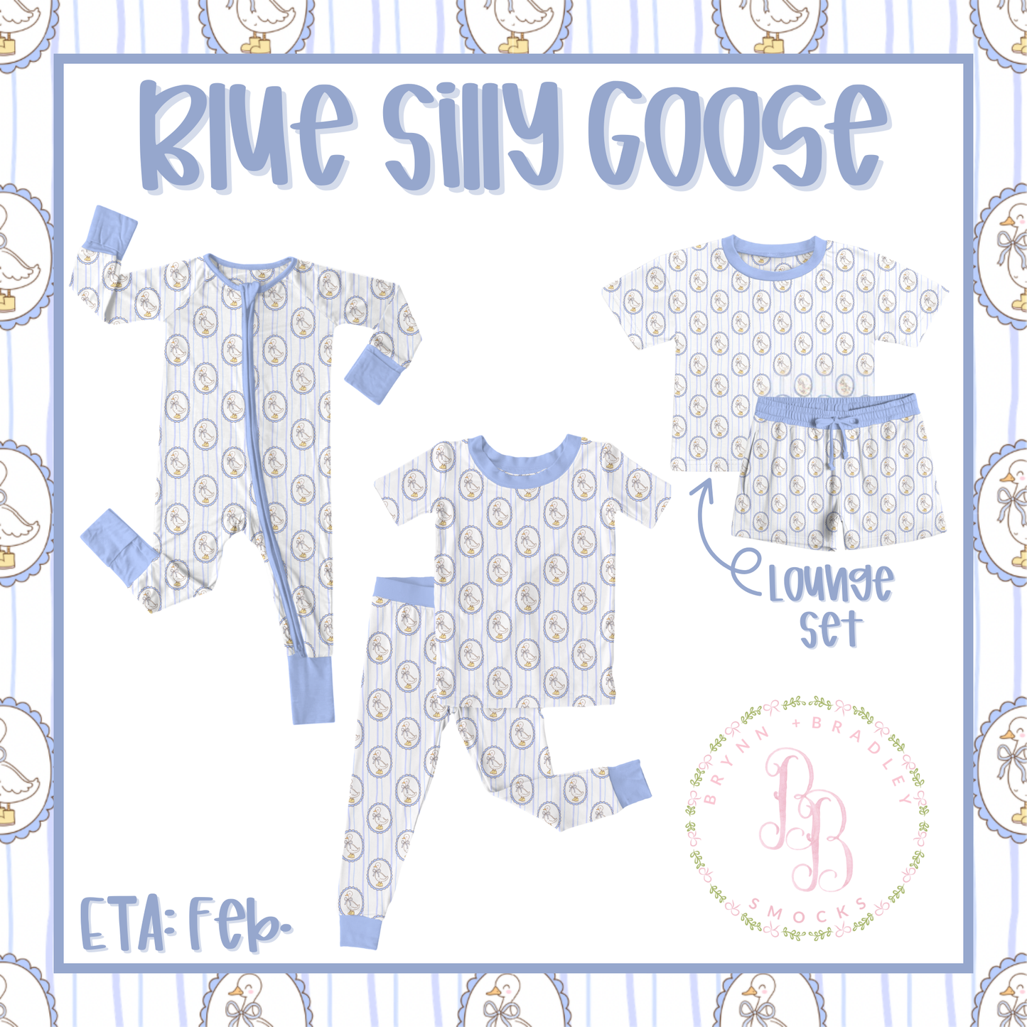 WS Preorder: Black Friday Bamboo: Blue Silly Goose Collection- ETA: February