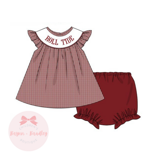 PO17: Crimson + White Gameday Girl Diaper Set