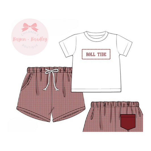 PO17: Crimson + White Gameday Boy Shorts Set