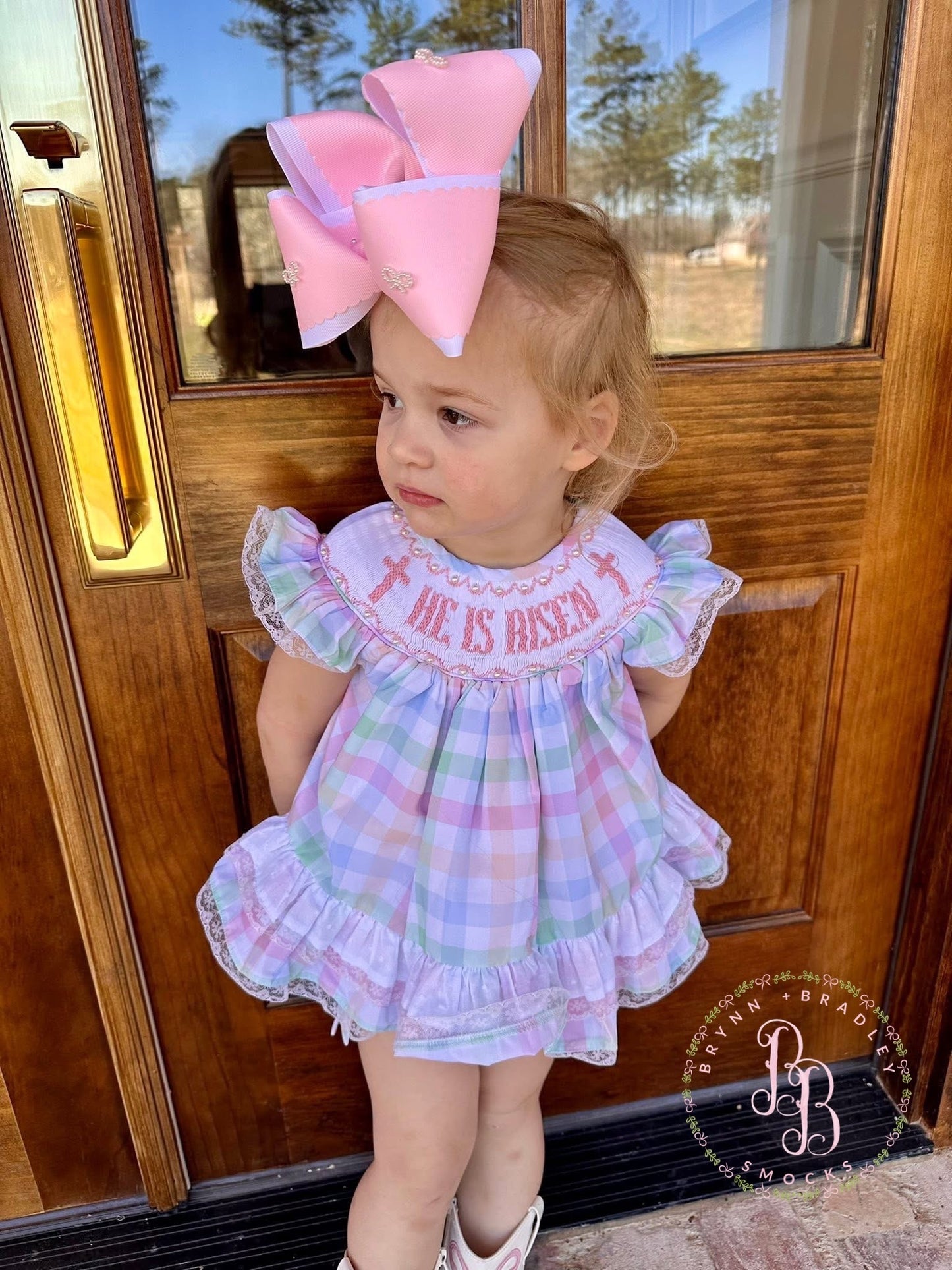 RTS: He is Risen Girl Diaper Set **Dress Length 5T-6T!**