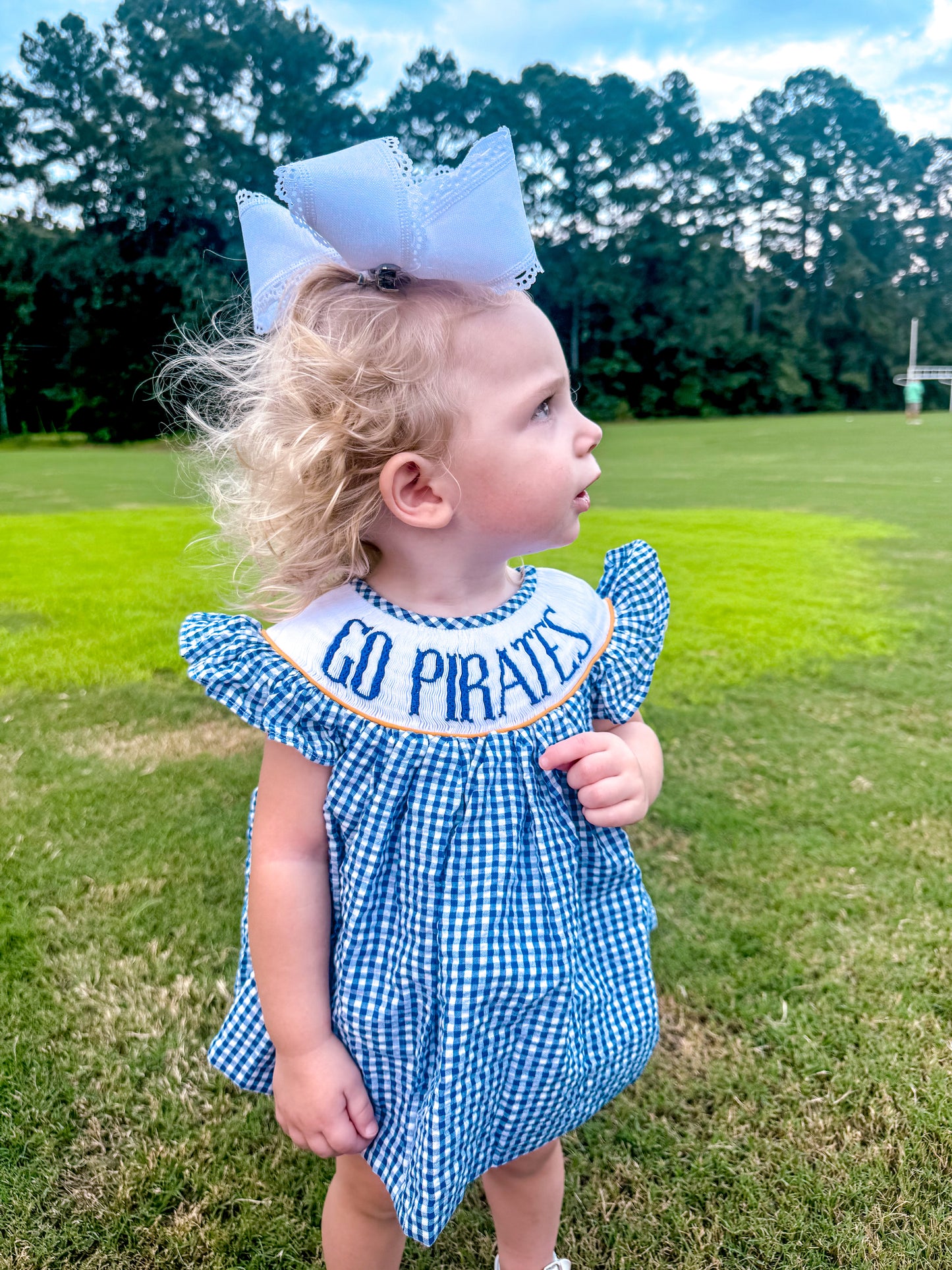 PO17: Royal Blue + Gold Gameday Girl Diaper Set