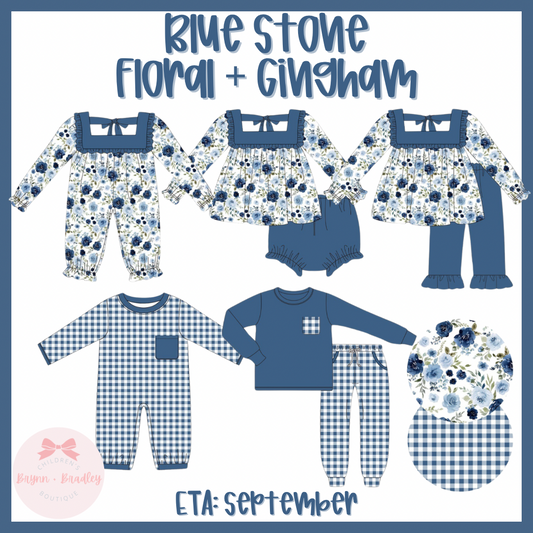 Preorder Blue Stone Floral + Gingham Collection- ETA: September