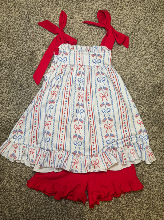 RTS: Sweet Land of Liberty Girl Shorts Set