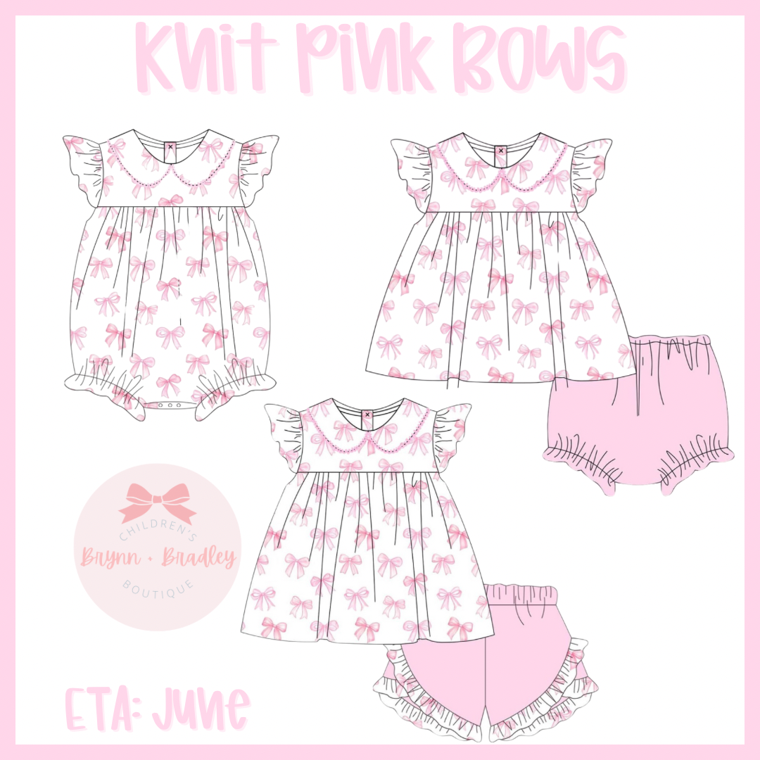 Preorder Knit Pink Bows Collection- ETA: June