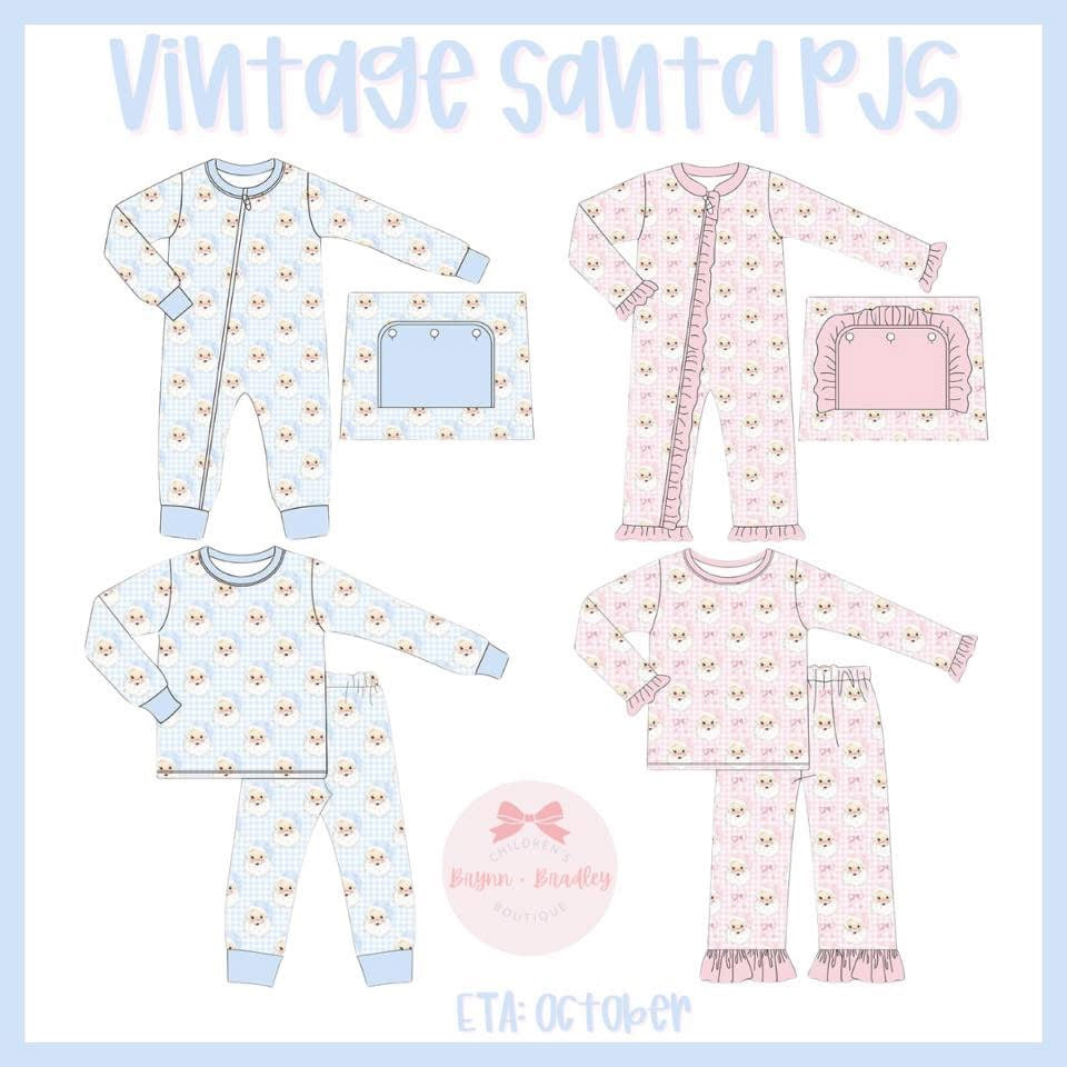 RTS Vintage Santa Girl PJ Pants Set