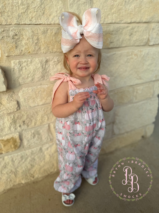 RTS: Pumpkins + Pearls Girl Romper