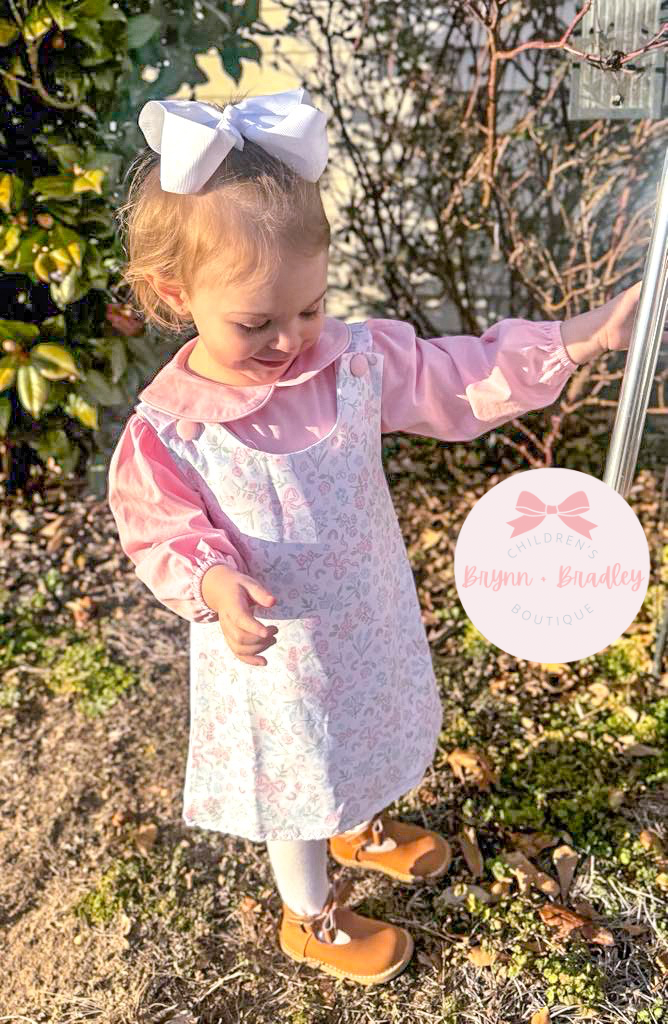 RTS: Grandmillenial Floral Girl Dress Set