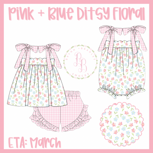 Preorder Pink + Blue Ditsy Floral Collection - ETA: March