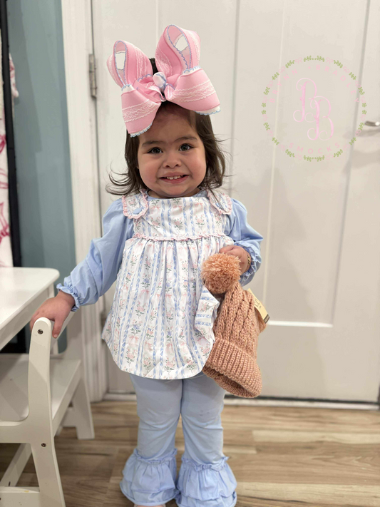 RTS: Bouquets + Bows Girl Pants Set