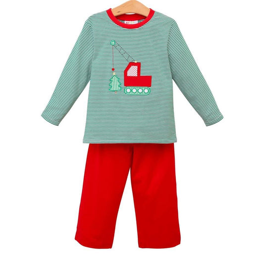 RTS: Christmas Crane Pants Set