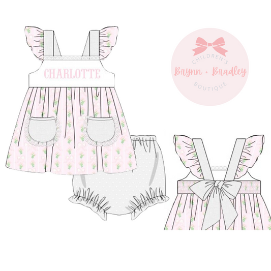 PO16: Bows + Blooms Girl Diaper Set